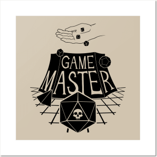 Game Master Skull - Black Design Posters and Art